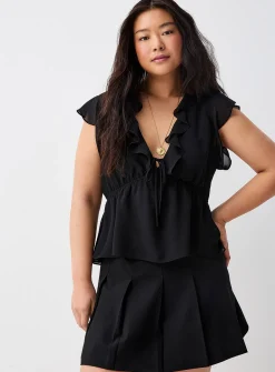 Ruffled chiffon blouse