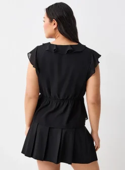 Ruffled chiffon blouse