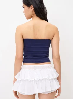 Ruffled cotton mini short