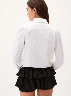 Ruffled cotton mini short