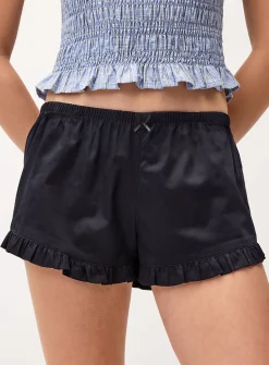 Ruffled poplin mini-short