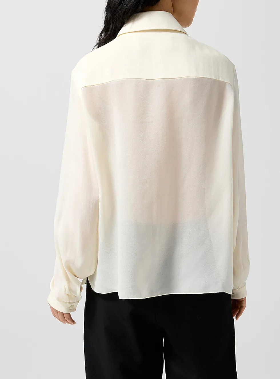 Ruffled pure silk shirt