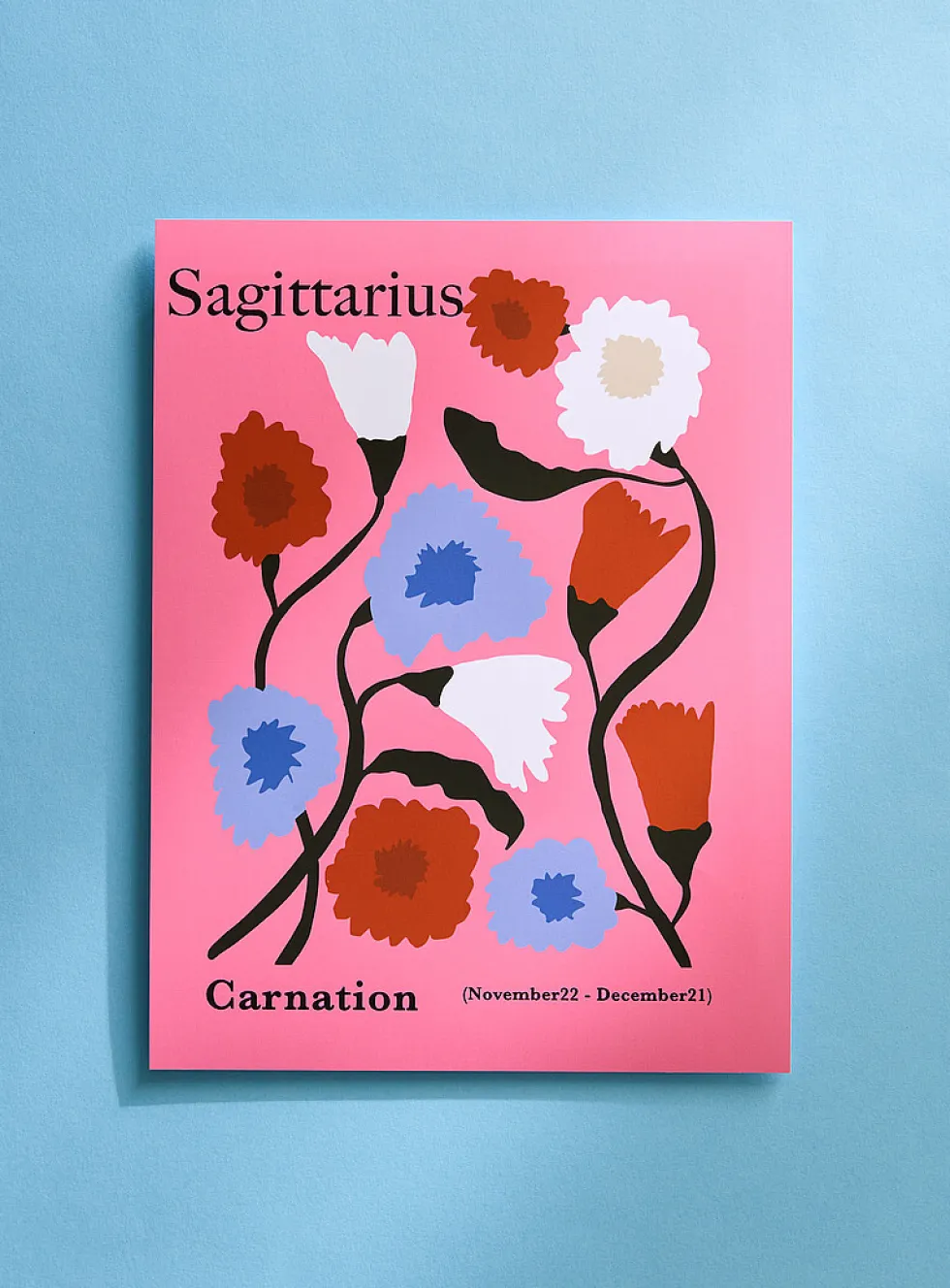 Sagittarius floral zodiac poster