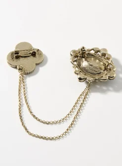 Sapphire blue shimmery maximalist brooch