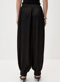 Satiny barrel-leg jogger