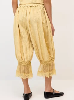 Satiny crinkled-finish bloomer pant