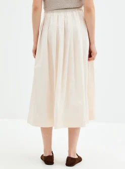 Satiny drawcord-waist skirt