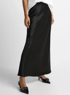 Satiny maxi skirt
