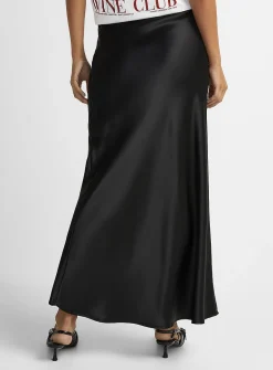 Satiny maxi skirt