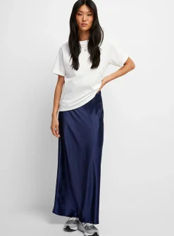 Satiny maxi skirt
