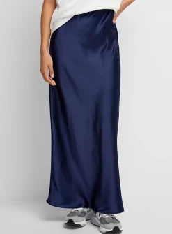 Satiny maxi skirt