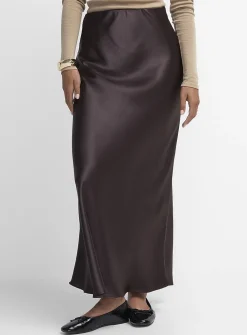 Satiny maxi skirt