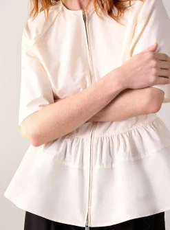 Satoman zippered peplum shirt