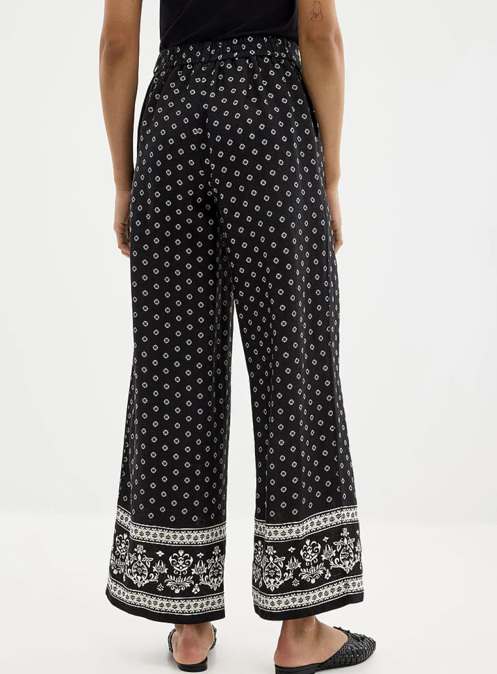 Scarf mosaic linen pant