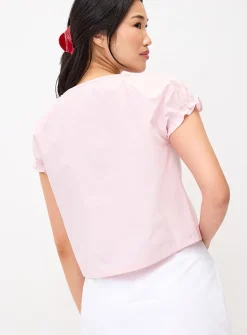 Scoop-neck babydoll blouse