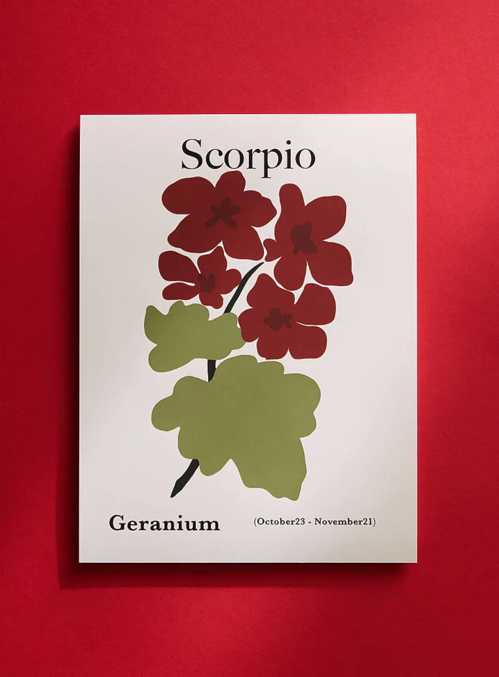 Scorpio floral zodiac poster