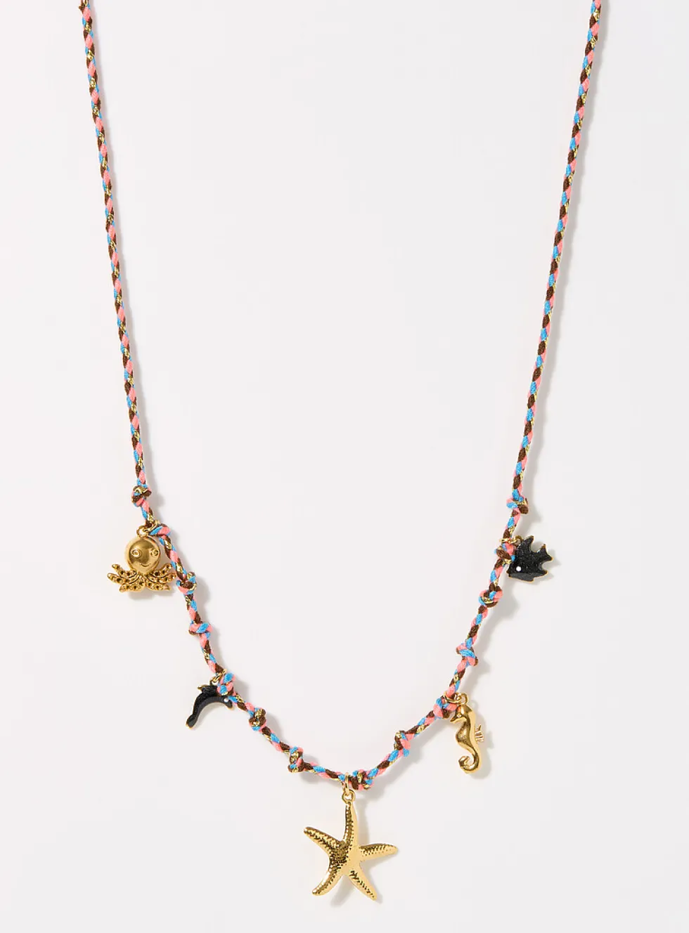 Sea charm cord necklace