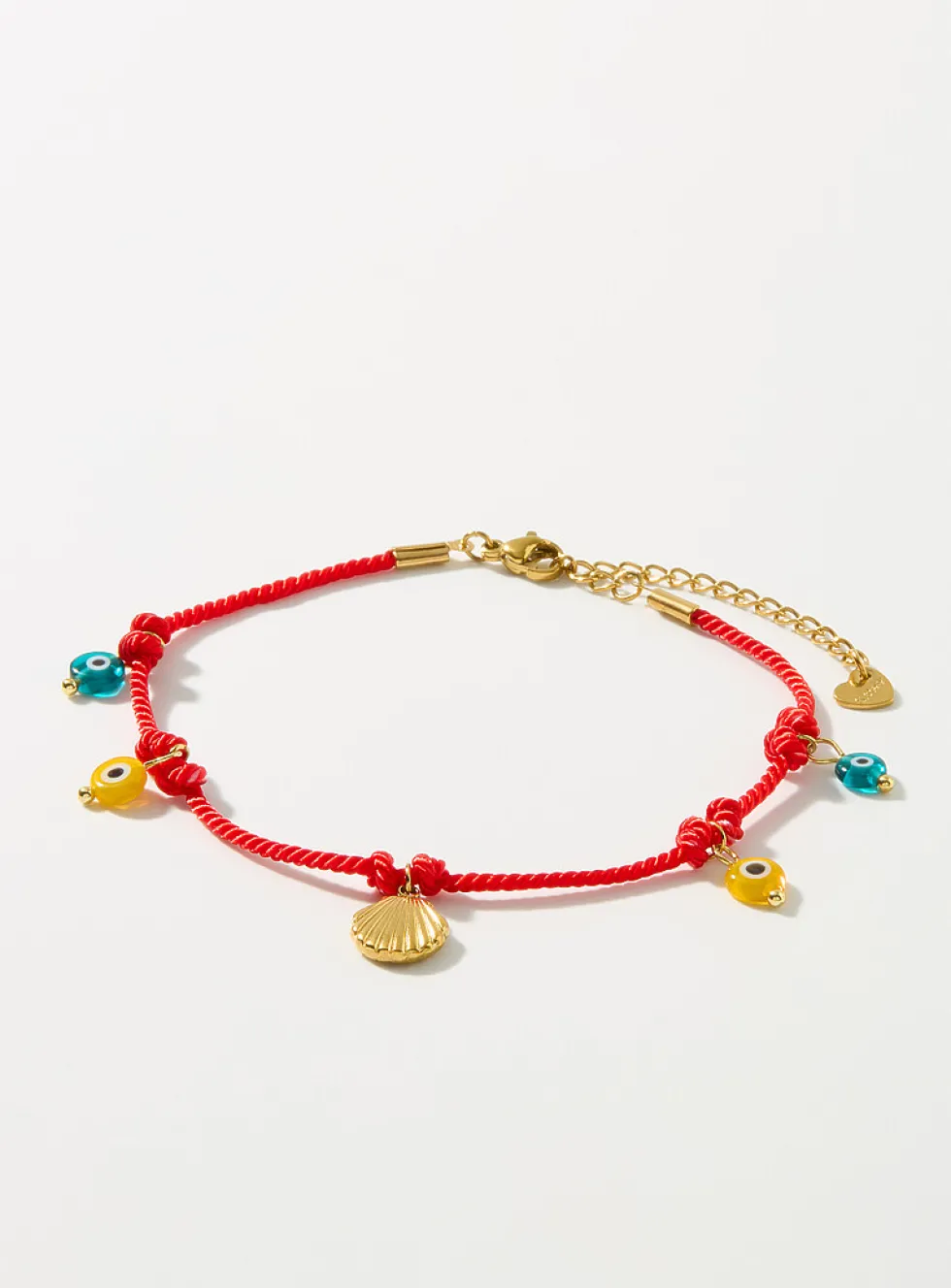 Seashell and eye cord anklet