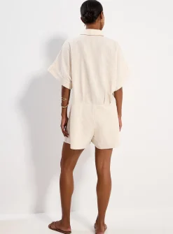 Seersucker striped romper