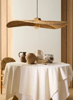 Selma braided wicker light fixture