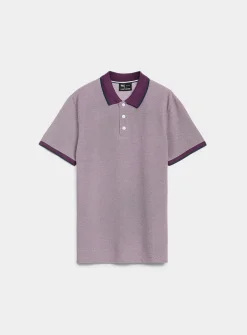 Semi-plain knit piqué polo