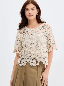Sequined crocheted sweater