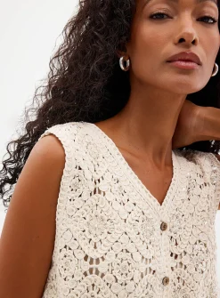 Sequined crocheted vest