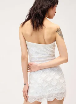 Sequins and beads tube minidress