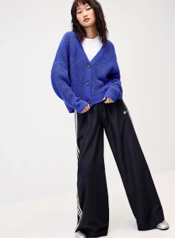 Shaker-rib V-neck cardigan