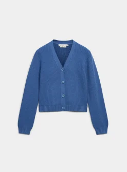 Shaker-rib V-neck cardigan