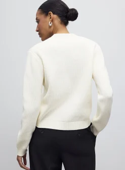 Shaker-rib V-neck cardigan