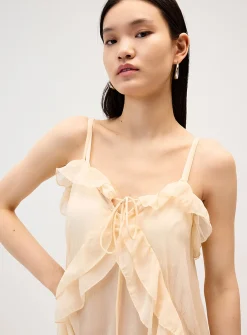 Sheer ruffled cami