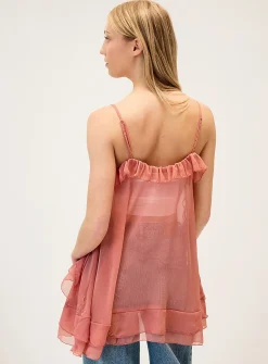 Sheer ruffled cami