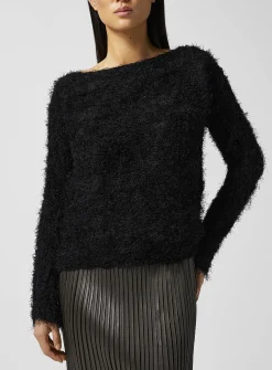 Shifted Fuzzy Pleats sweater