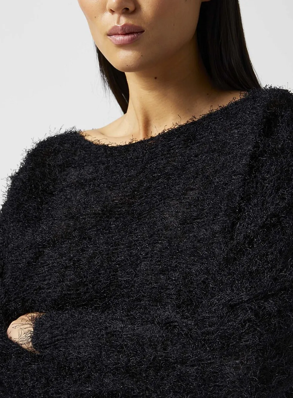 Shifted Fuzzy Pleats sweater