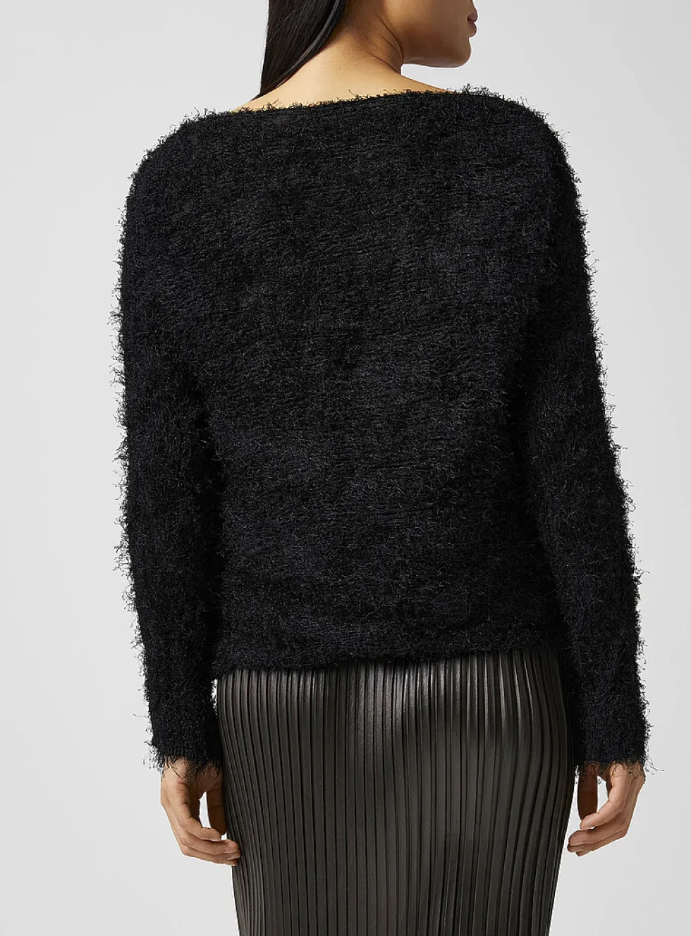 Shifted Fuzzy Pleats sweater