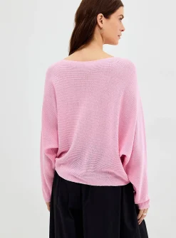 Shimmering boat-neck sweater