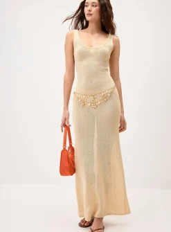 Shimmering knit maxi dress