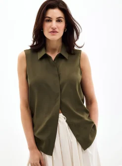 Shirt collar silky cami