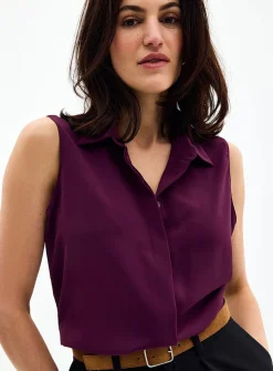 Shirt collar silky cami