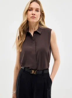 Shirt collar silky cami