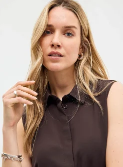 Shirt collar silky cami