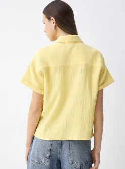 Short-sleeve organic cotton gauze shirt