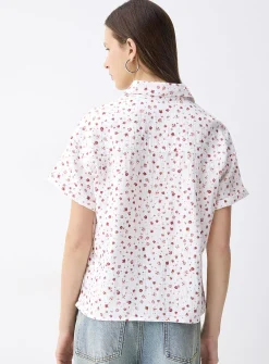 Short-sleeve organic cotton gauze shirt
