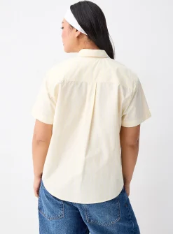 Short-sleeve poplin shirt