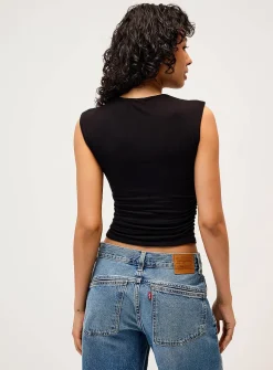 Side gathers fitted T-shirt