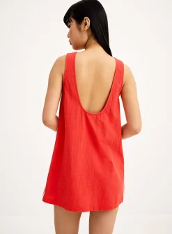 Side stripes cotton minidress