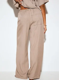 Sigrid drawstring waist wide-leg faded pant