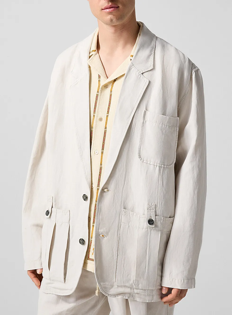 Silk and linen flowy jacket