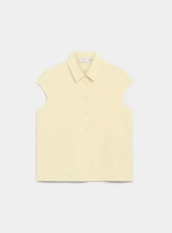 Silky cap-sleeve shirt